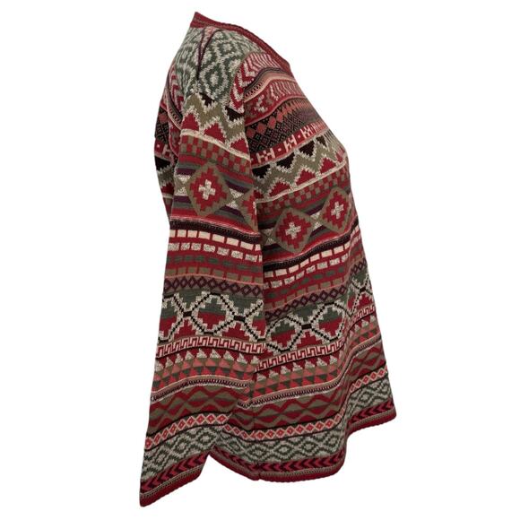 SIGRID OLSEN Sweater Size S Relaxed Geometric Winter Classic - Picture 4 of 10